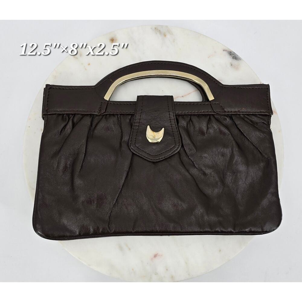 Vintage Holiday Fair Korea Brown Faux‎ Leather Handbag